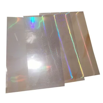 Голографическая простая лазерная прозрачная пленка для холодного ламинирования на фотокарточке DIY 297x210 мм, 50 листов / пакет