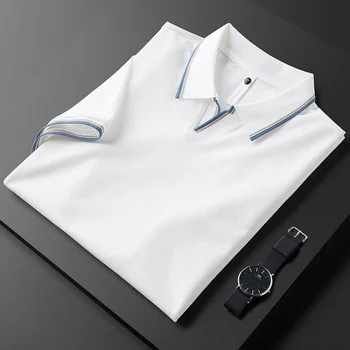 Хлопковые мужские футболки Minglu, роскошные деловые повседневные мужские футболки с коротким рукавом, Модные облегающие летние мужские футболки 3XL