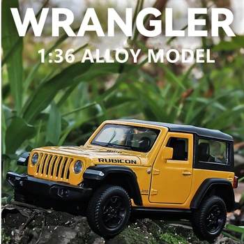 Модель автомобиля из сплава 1/36 Jeep Wrangler Rubicon, изготовленная на заказ, металлическая игрушка, коллекция симуляторов внедорожных транспортных средств, детские подарки