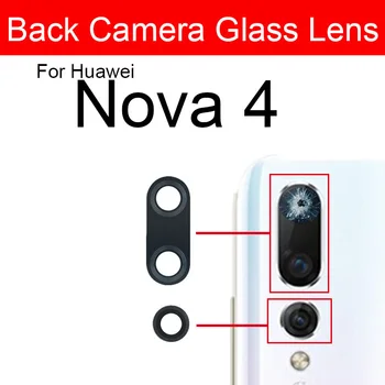 Стеклянный объектив камеры заднего вида для Huawei Nova 4 VCE-AL00, стеклянная крышка объектива камеры заднего вида с клейкой наклейкой, запасные части