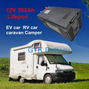 Солнечная панель RV EV car Camper Caravan motor Телекоммуникационная базовая станция литиевая батарея 12.8v Lifepo4 12v 200ah Аккумулятор + 10A зарядное устройство