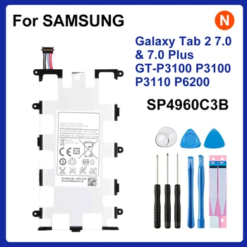 Оригинальный Планшет SAMSUNG SP4960C3B Аккумулятор 4000 мАч Для Samsung Galaxy Tab 2 7.0 и 7.0 Plus GT-P3100 P3100 P3110 P6200 Batteria