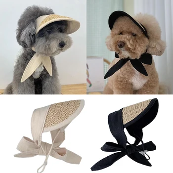 Ins Шляпа для кошки, собаки, маленькой собачки, плюшевого мишки, солнцезащитная шляпа, украшение в пасторальном стиле, фото костюма собаки, шляпа на День рождения кошки, собаки