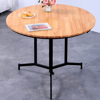 Обеденные столы из массива скандинавского дерева для домашней мебели Круглый стол Свет Роскошь Простота Бытовой Ресторан Складной обеденный стол