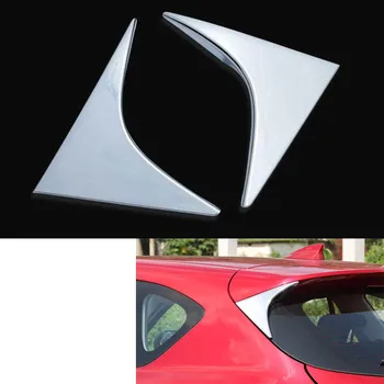 YAQUICKA Подходит Для Mazda CX-5 CX5 2012-2015 ABS Хромированное Заднее Заднее стекло Автомобиля Треугольная Накладка Наклейка Блесток Автомобиль-Стайлинг 2шт