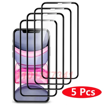 5ШТ Защитное Стекло с Полным Покрытием Для iPhone 11 12 13 14 Pro Max Протектор Экрана Для iPhone 6 7 8 Plus X XR Xs SE 2020 13 Mini