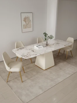 Итальянский стол Pandora white light rock home luxury прямоугольный высокого класса 2022 года, новое ощущение роскоши