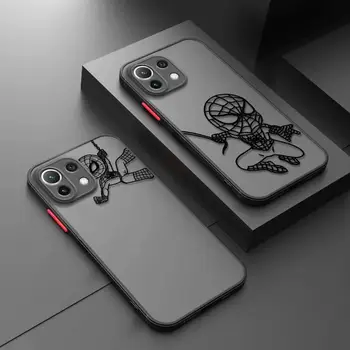 Чехол для телефона с Человеком-Пауком Xiaomi Poco X3 NFC M3 M5 M5s F3 F1 Pro Для MI 13 12 12X 12T 11 11T 11X 9T 10T Lite Note 10 Матовых Чехлов