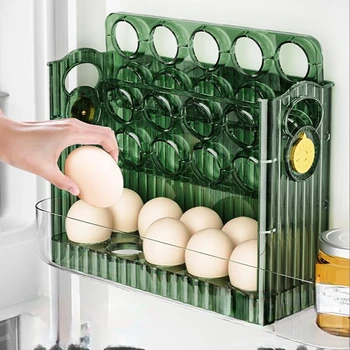 Ящик для хранения яиц боковая дверца холодильника, предназначенная для домашней кухни, трехслойный реверсивный ящик для яиц, стеллаж для яиц с артефактами