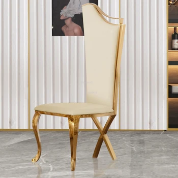 Итальянские Металлические обеденные стулья Скандинавская мебель для столовой Простой стул с высокой спинкой для кухни Современный домашний стул для ресторана в отеле