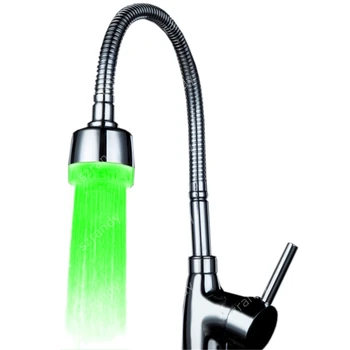 LD8001-A11 одноцветный водопроводный кран с подсветкой зеленого цвета/светодиодный смеситель/Смеситель для кухни со светодиодным освещением Аксессуары для смесителей с адаптерами