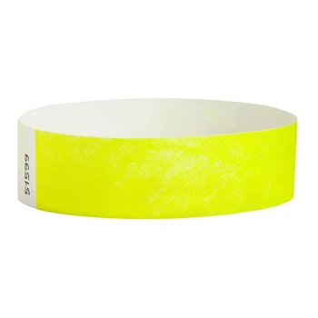 1000 шт бумажных браслетов Неоновые браслеты для мероприятий, цветные браслеты, водонепроницаемые бумажные клубные повязки (желтый)