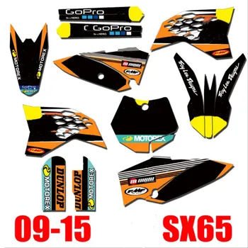 Для KTM 65 SX 2015-2009 Команды по мотокроссу Графические наклейки наборы наклеек Decos Для KTM SX65 SX 65 2009 2010 2011 2012 2013 2014 2015