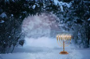 Религиозный еврейский подарок на Хануку, подарок на Святую Хануку, фотофон в виде снежного боке, компьютерная печать, фон для вечеринки
