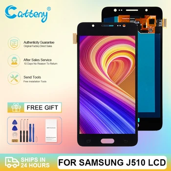 Оптовая продажа Дисплей Super Amoled J5 2016 для Samsung Galaxy J510 с сенсорным ЖК-экраном и цифровым преобразователем в сборе J510F Бесплатная доставка