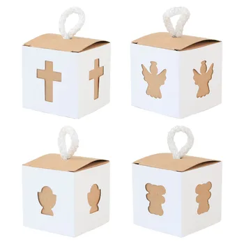 5шт Коробок для конфет и драже Angel Подарочная коробка для душа ребенка Крещения Дня Рождения Первого Причастия Крещения Пасхального украшения