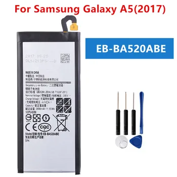 Оригинальный аккумулятор для Samsung Galaxy A5 (2017) A520 A520F EB-BA520ABE 3000 мАч Сменный Аккумулятор + Бесплатные инструменты