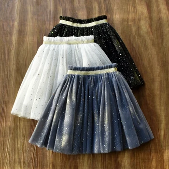 Весенне-осенняя одежда для девочек, модные сетчатые юбки для больших девочек, юбки для бальных платьев 110-150 см