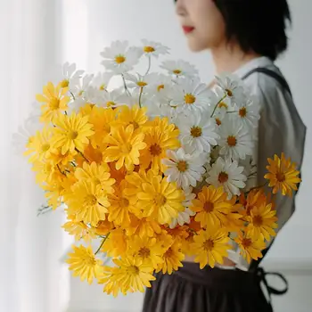 1 шт Специальный имитационный цветок с 5 головками Декоративный антипадающий искусственный цветок широкого применения