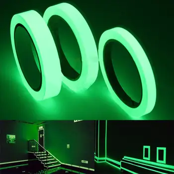 Светящаяся предупреждающая лента длиной 10 м, самоклеящиеся водостойкие флуоресцентные акриловые светящиеся наклейки, многофункциональные наклейки для дома