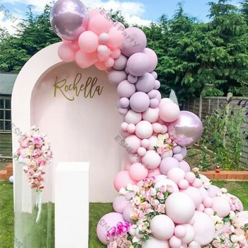 90 шт. Украшение свадебными воздушными шарами в джунглях Macaron Baby Pink Latex Ball 4D Pearl Pink Balon Garland Arch Kit Декор для вечеринки по случаю дня рождения