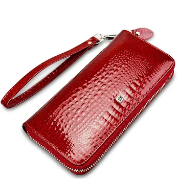 Популярный женский кошелек из натуральной кожи на молнии, модная классическая сумка для телефона из крокодиловой кожи, сумка-браслет