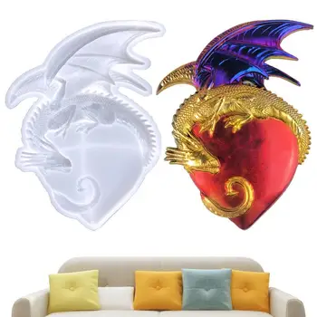Форма в виде сердца дракона Полусиликоновая форма в виде летающих крыльев дракона Форма в виде сердца Мультяшного дракона Силиконовые формы для 3D поделок Украшения праздничных тортов