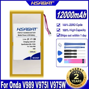 HSABAT V989 V975I V975W Аккумулятор емкостью 12000 мАч для Планшетного ПК Onda V989 V975I V975W с 5-Проводным Разъемом 9,7-дюймовых Аккумуляторов