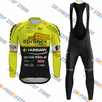 2023 Epronex Венгрия Трикотажный комплект с нагрудником и длинным рукавом Conjunto Одежда для шоссейных велосипедов Платье Костюм Велосипедная рубашка Лето