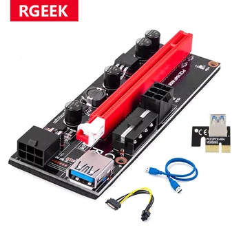 RGEEK USB 3,0 PCIE Riser 006 009S PCI Express X1-X16 SATA- 4Pin 6Pin Molex Кабель Питания PCI-E Riser для Видеокарты