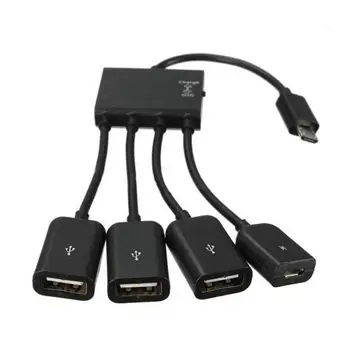 2018 4-портовый кабель-концентратор для зарядки Micro USB OTG, разъем-разветвитель, адаптер