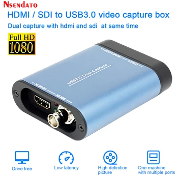 USB3.0 60 кадров в секунду Двойной SDI HDMI USB3.0 Захват видео Граббер Игры Прямая трансляция Коробка для Записи Трансляций для OBS vMix Wirecast Xsplit