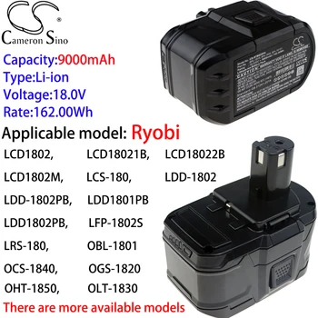 Аккумулятор Cameron Sino Ithium 9000 мАч 18,0 В для Ryobi LCD1802, LCD18021B, LCD18022B, LCD1802M, LCS-180, LDD-1802, LDD-1802PB, LDD1801PB