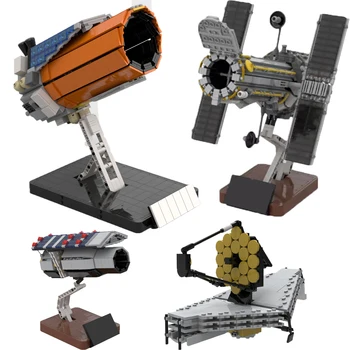 BuildMoc Космический Телескоп Кеплер Строительный Блок Модельный Набор Спутник Хаббл РакетаНоситель Кирпичи Игрушка Научный Стволовой Подарок