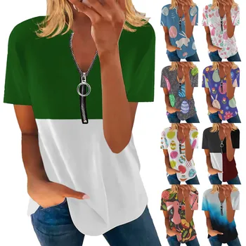 Свободный топ с V-образным вырезом и длинным рукавом, футболка в клетку, свободные повседневные женские модные топы, рубашка, туника с длинным рукавом