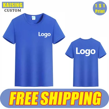 KAISING Быстросохнущая Спортивная футболка с вышивкой логотипа на заказ, принт личного дизайна, Модные топы для бега, Мужские Женские Летние 8 цветов
