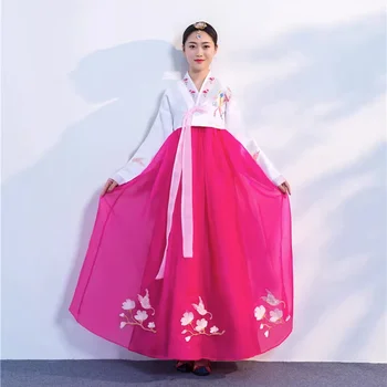 Традиционный женский Ханбок, Улучшенный корейский костюм, Дворцовый костюм, Танцевальное представление, Элегантное платье принцессы, Свадебная вечеринка
