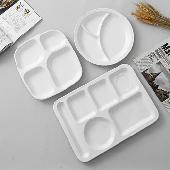 Меламиновая пластиковая разделенная тарелка, посуда для школьной столовой