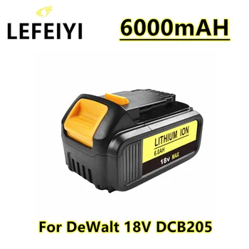 LEFEIYI Для DeWalt 18V 6000mAh Аккумуляторные Электроинструменты Замена Батареи DCB205 DCB204-2 20V DCB206