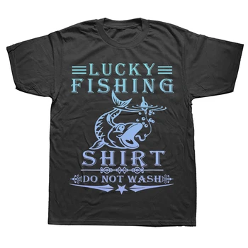 Забавная футболка Lucky Fishing, которую не стирают, винтажные футболки для любителей рыбалки, графическая уличная одежда, короткий рукав, подарки на день рождения, футболка