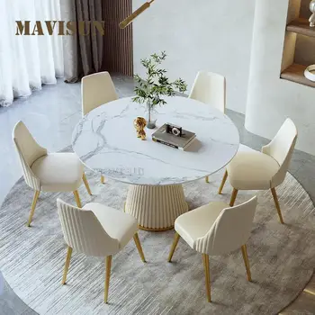 Современный легкий обеденный стол из массива дерева класса люкс, высококачественная ресторанная мебель, практичный выдвижной Складной круглый стол для дома