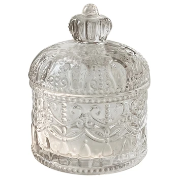 Стеклянная шкатулка с рельефной короной в стиле INS, винтажный орнамент, маленькая изысканная коробка для хранения орнаментов