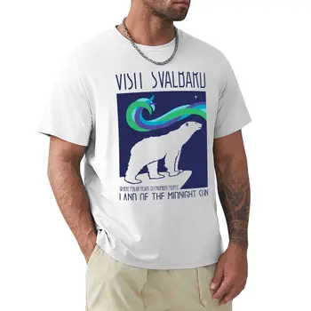 Футболка Visit Svalbard, рубашка с животным принтом для мальчиков, футболки оверсайз, мужская хлопковая футболка