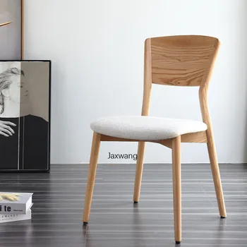 Итальянские обеденные стулья, кухонная мебель, Минималистичный обеденный стул, Роскошное кресло со спинкой из цельного дерева, Дизайнерское оригинальное кожаное кресло