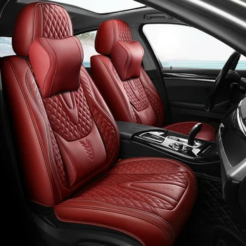 Универсальные чехлы для автомобильных сидений, полностью покрытые прочной подушкой сиденья из искусственной кожи для 90% седанов SUV, включают переднюю и заднюю крышки