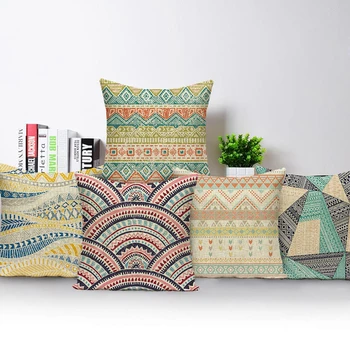 Скандинавская геометрия, квадратные чехлы для подушек, треугольники, полоски, домашние декоративные наволочки для дивана, чехлы для подушек в спальне