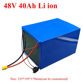 литий-ионный аккумулятор 48v 40ah, 48V Li Ion13S BMS для велосипедного аккумулятора мощностью 3000 Вт, инвертор для скутера Solor + зарядное устройство 5A