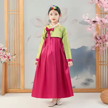 Креативное детское Корейское платье Ханбок Для учащихся начальной школы, Корейский костюм для выступления, костюм для фотосъемки, костюм LE518