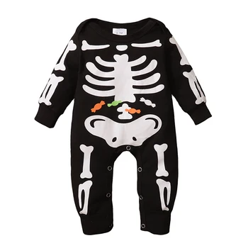FOCUSNORM 0-24 м, комбинезон для новорожденных девочек и мальчиков на Хэллоуин, осенние комбинезоны с длинными рукавами и мультяшным рисунком