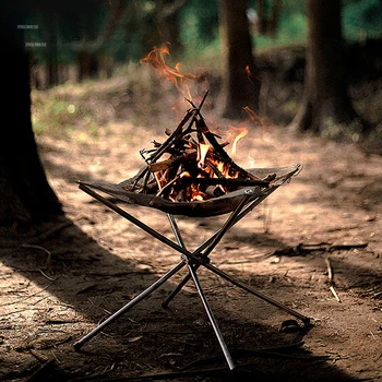 Складная дровяная печь Chimeneas, уличный обогреватель для кемпинга, Небольшой горшок для костра, штатив-гриль, угольная печь из нержавеющей стали, подставка для огня